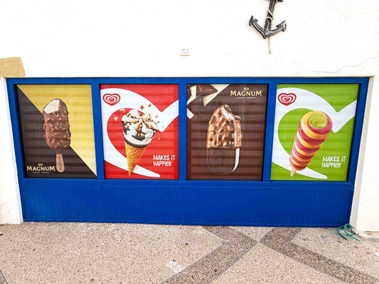 מדבקת רשת למיתוג מסעדה