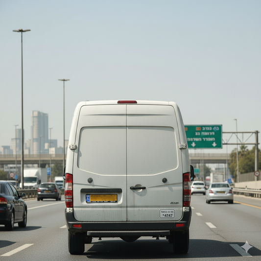 פרסום על רכבים: רכב מסחרי 'ערום' המדגים נכס פרסומי מבוזבז. פנו אלינו למדבקות לרכב